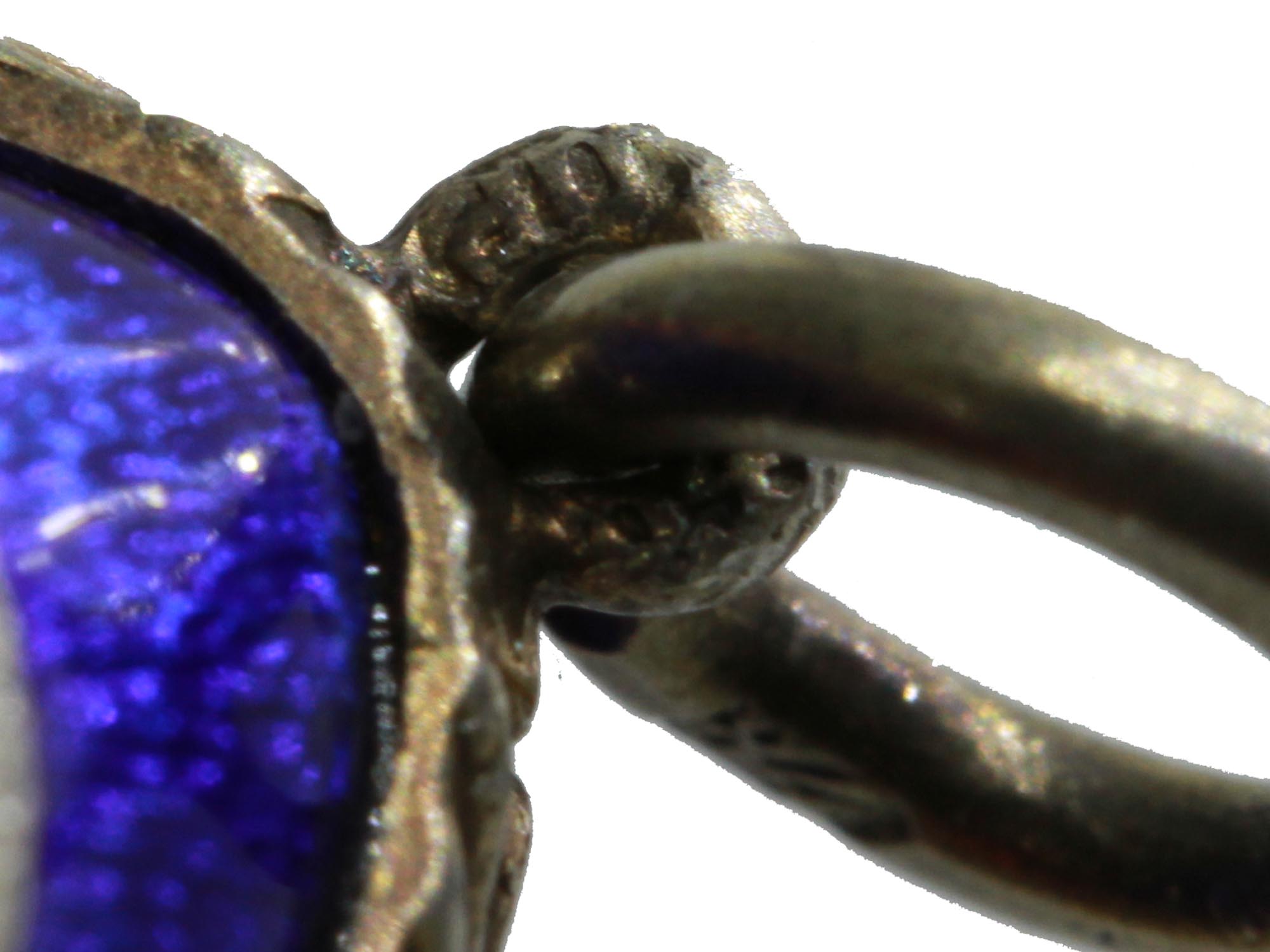 RUSSIAN SILVER AND ENAMEL SWAN EGG PENDANT PIC-6
